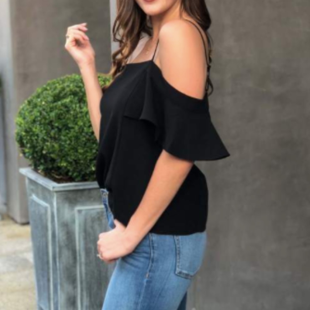 Black Off the Shoulder Top - Picture 5 of 5